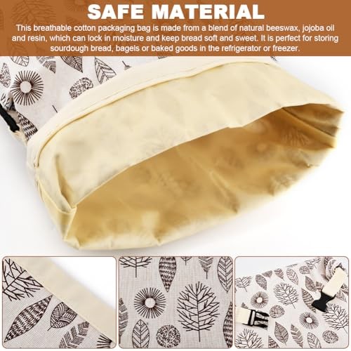 2Pack Beeswax Bread Bag,Sourdough Bread Bags Reusable Beeswax Bag for Homemade gallery