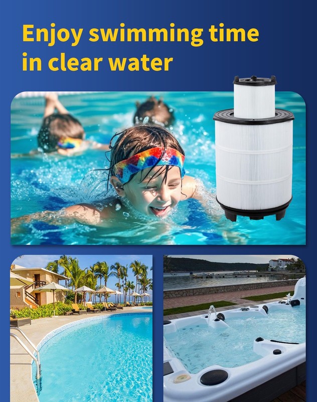 Pool Filter Cartridge Inner Outer Set Replacement 100sqft 200sqft Black gallery