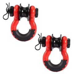 3/4″ D Ring Shackle with Upgraded Snatch Blocks,57,000 lbs(28.5 Ton) Red