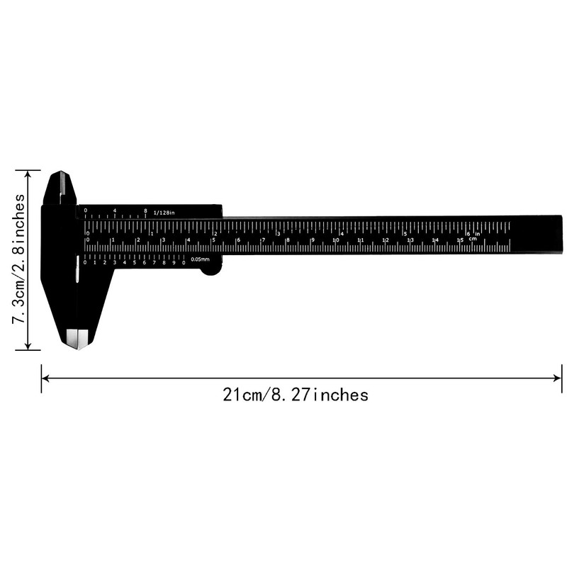 10 Pcs Plastic Vernier Caliper 0-6 Inch/0-150 Mm for School Student Black Mini D gallery