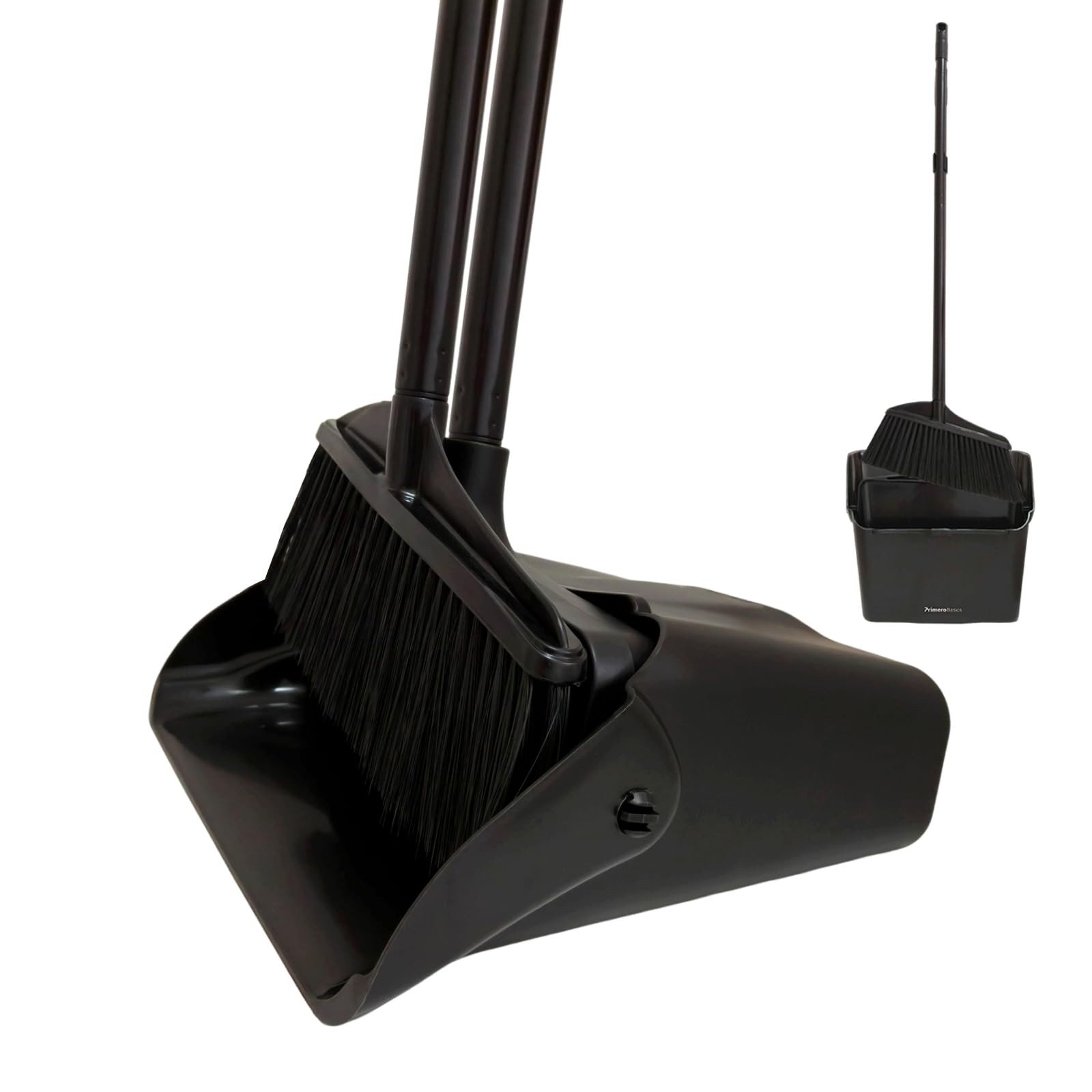 Primero Basics Broom and Dustpan Set with Long Handle and Wheels Upright gallery