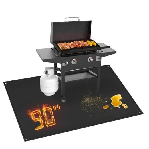 90 x 48 in Under Grill Mat Compatible withstone 28in & 36in 90x48x0.02in Black gallery