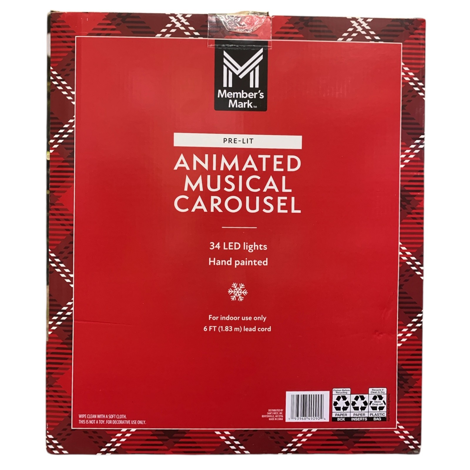 Member's Mark Pre-Lit Animated Musical Carousel, 15", Hand-Painted gallery