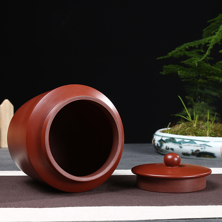 Real Yixing Zisha Tea Candy Solid Color Sealed Lid Tea Canister For Loose Tea gallery