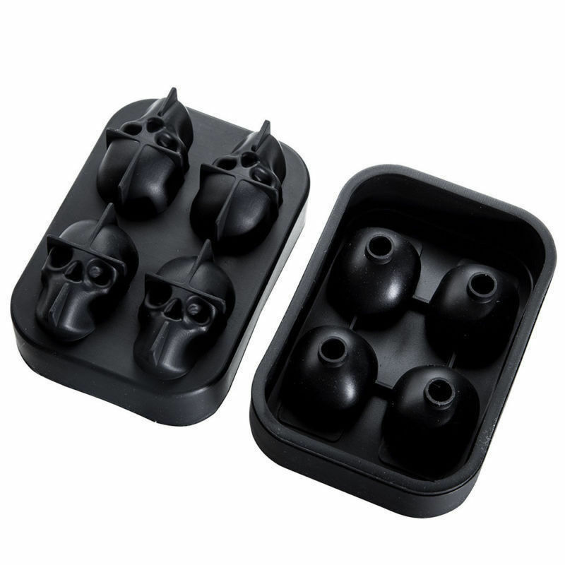 Silicone 3D Skull ICE Cube Tray Maker Round Ball Sphere Mold Whiskey Cocktails gallery