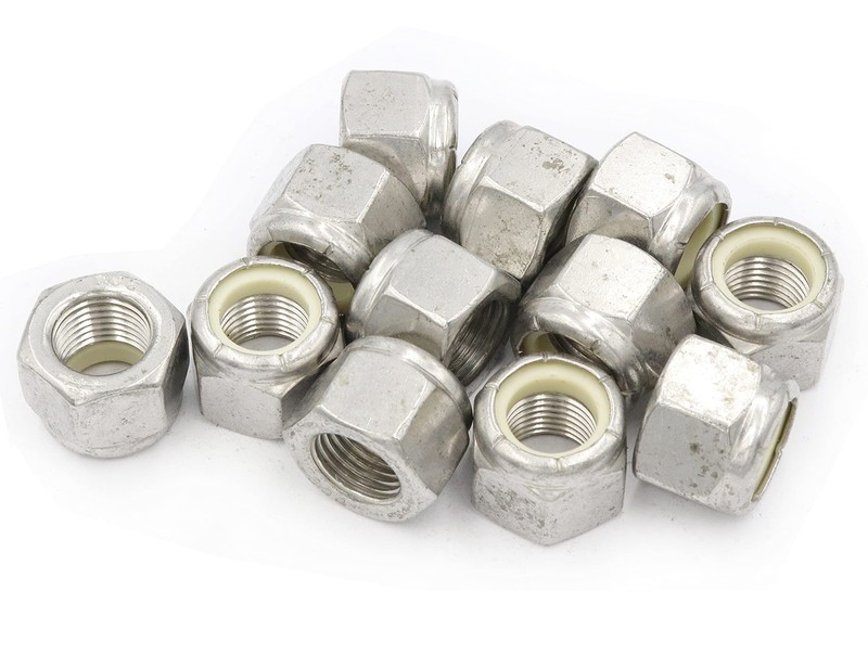 LBY 12pcs Lock Nuts, 1/2-20 Nylon Insert Hex Lock Nuts, 304 Stainless Steel (... gallery
