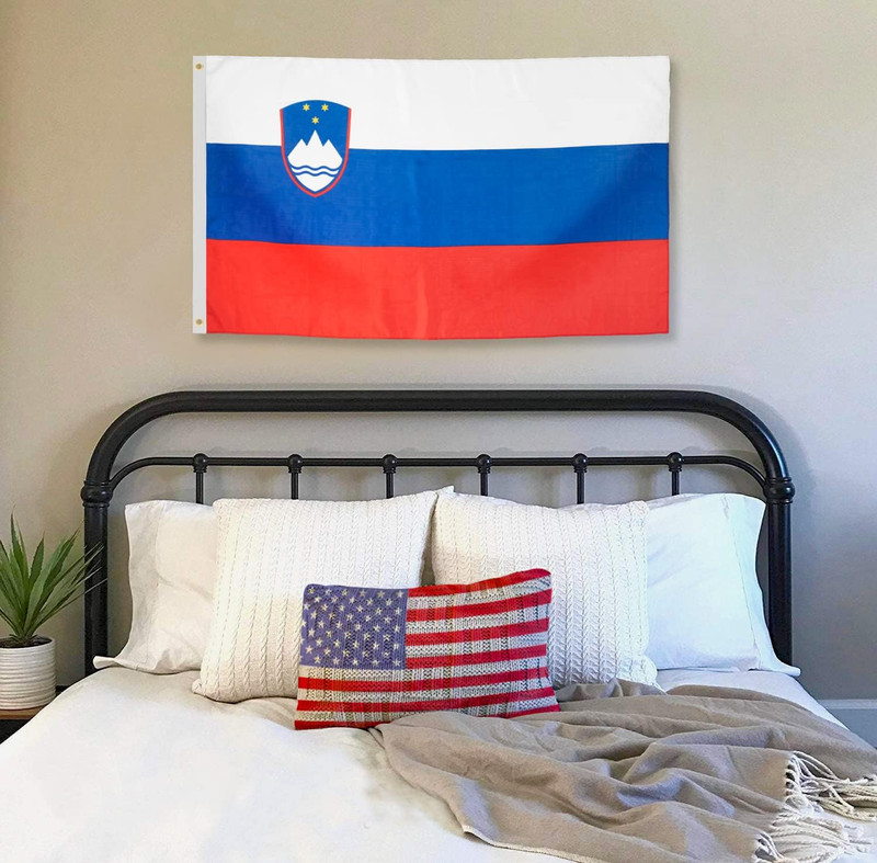 DANF Slovenia Flag 3X5 Ft Thick Polyester, Fade Resistant, Brass Grommets, Canva gallery