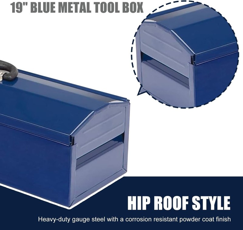 NEW Portable 19" Metal Tool Box Storage Tray Bin Workshop Tool Parts Organizer gallery