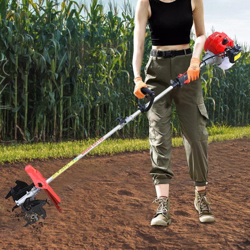 Hand-held Tiller Cultivator Mini Weeding Tilling 2Stroke 51.7cc Gas Power Engine gallery