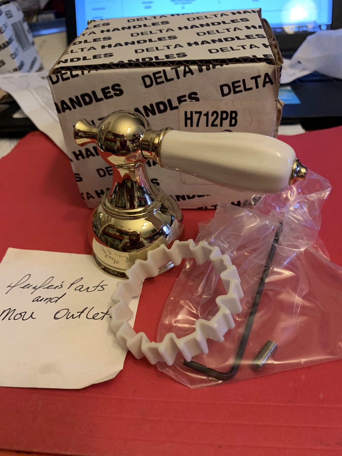 Delat H712PB OEM Single Porcelain Lever Handle Kit Polished Brass for 13/14 ser gallery