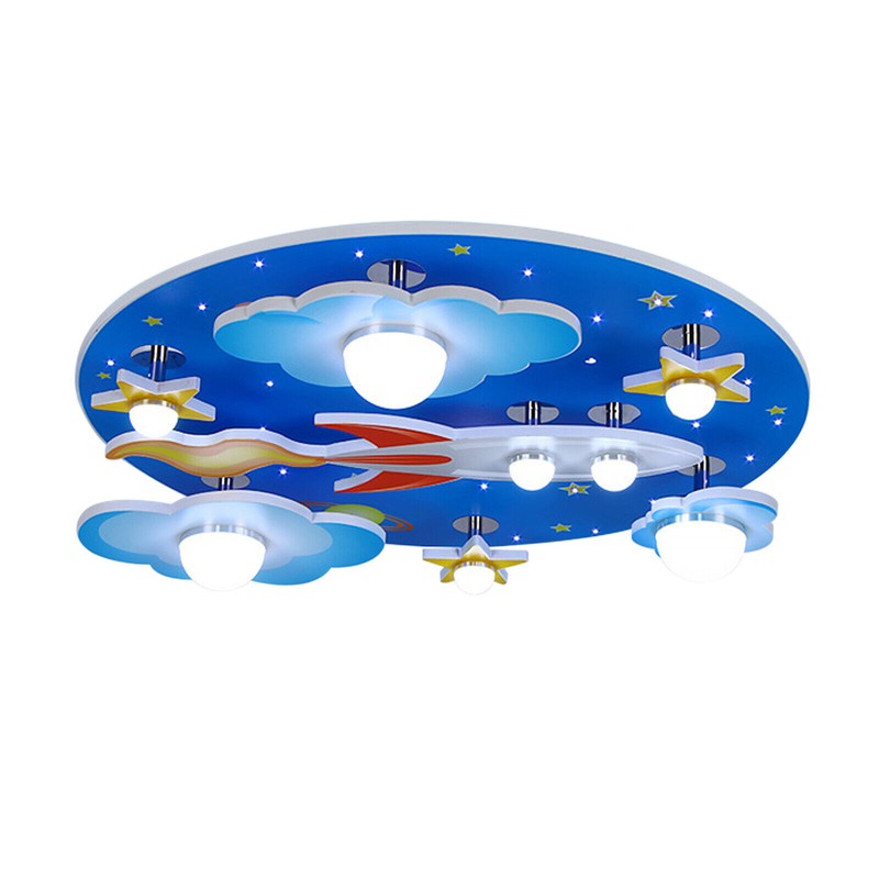 Star Rocket LED Flush Mount Ceiling Light Modern Bedroom Kids Room Lamp Fixture gallery
