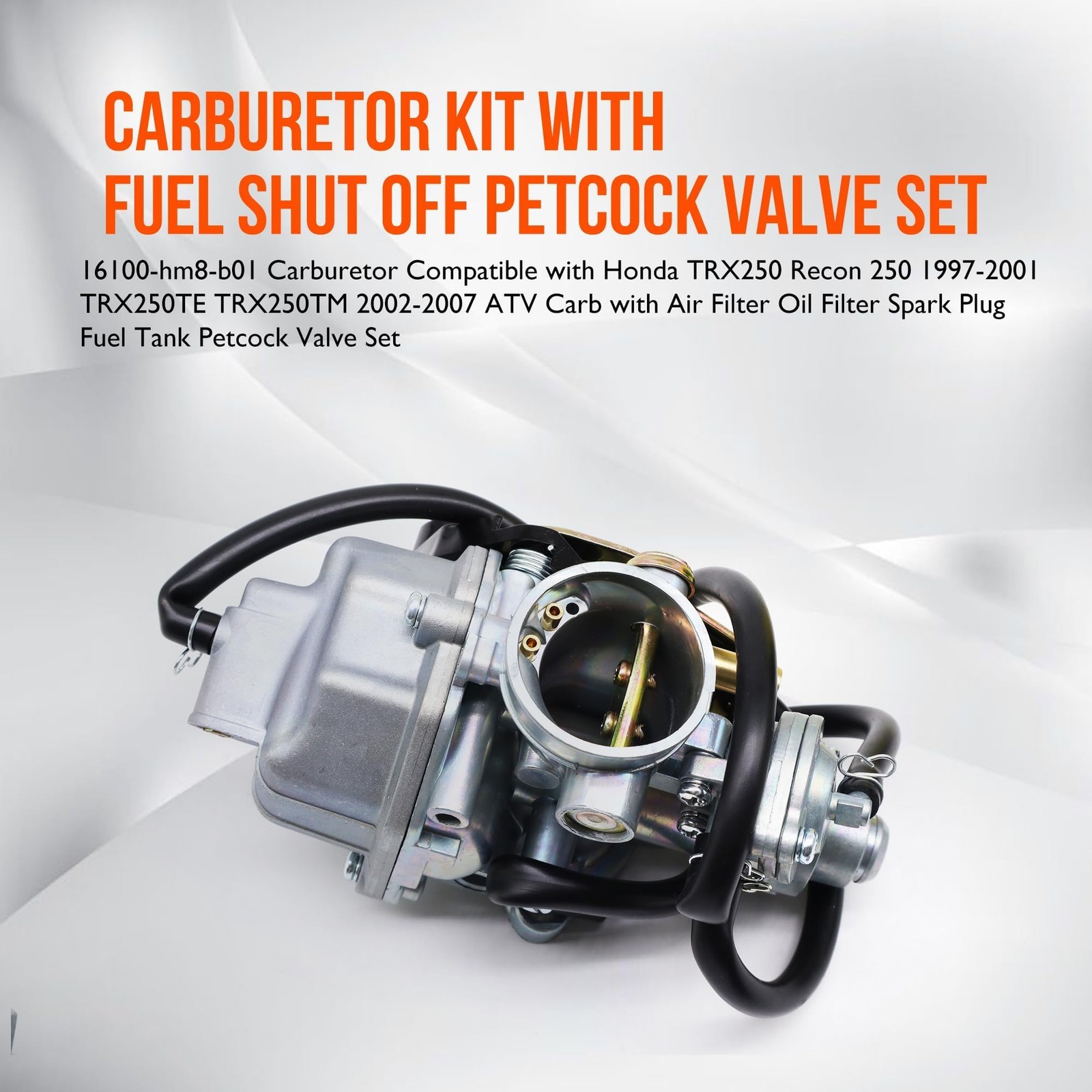 Oxcano Recon 250 Carburetor Kit Fuel Shut Off Petcock Valve Compatible Honda gallery