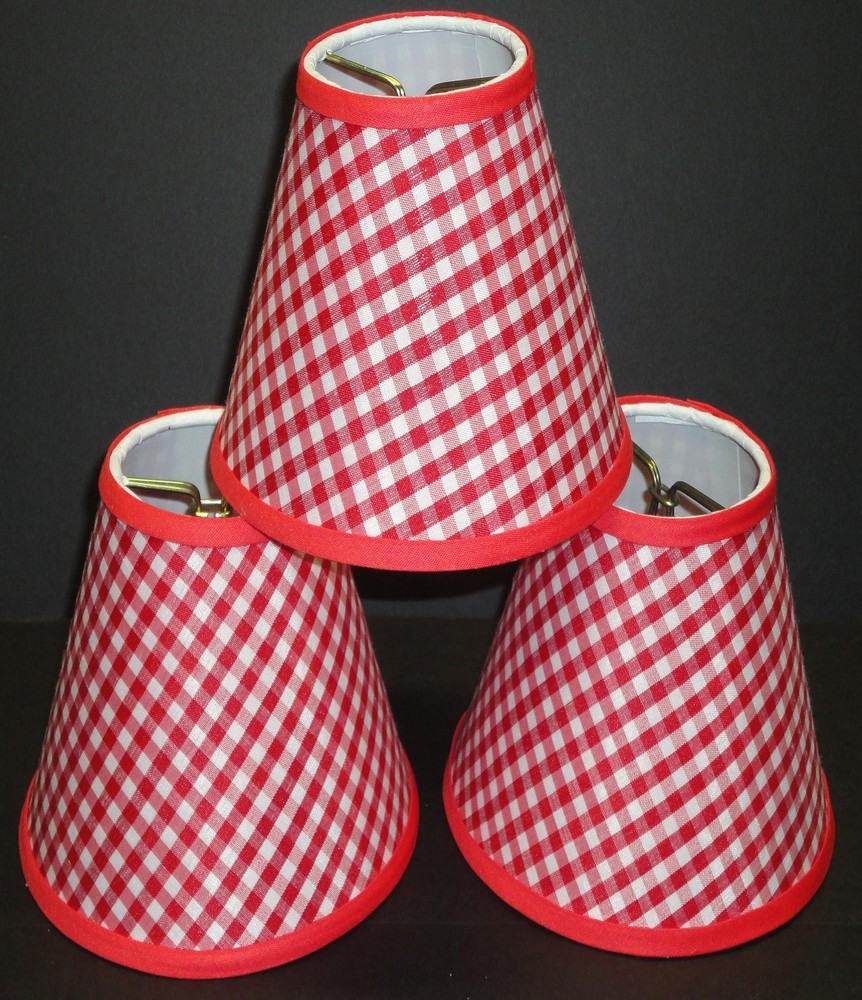 Set 3 Chandelier Gingham Shade Blue Green Pink Purple Red Yellow