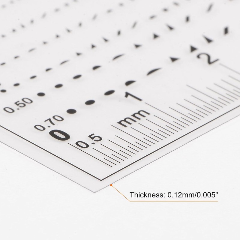 HARFINGTON High Precision SEC Size Estimation Chart 8cm 0.2mm Transparency Flaw gallery