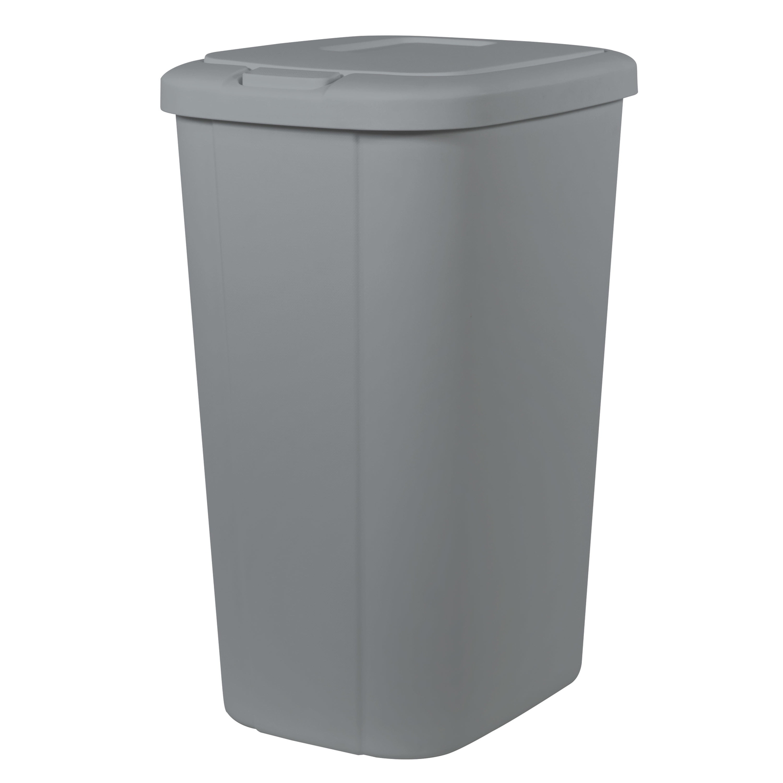 new，13.3 Gallon Trash Can, Plastic Touch Top Kitchen Trash Can, Grey gallery