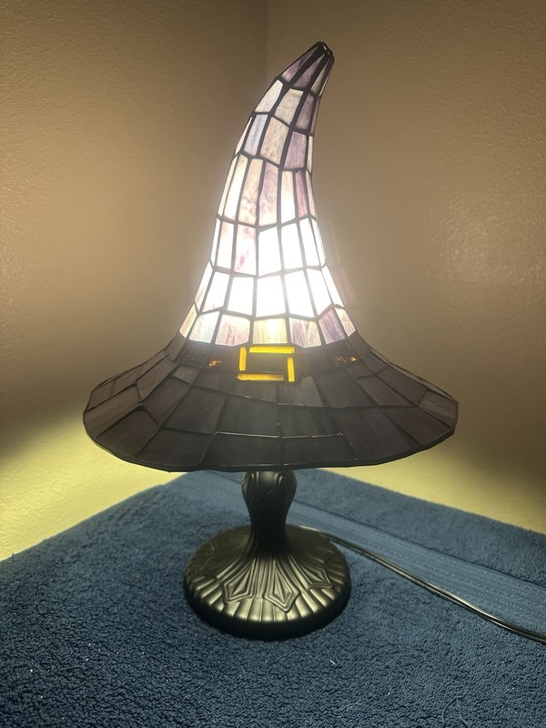 🎃🧙Cracker Barrel Witch Hat Stained Glass Lamp Halloween Decor Viral 2026 🧙🎃 gallery