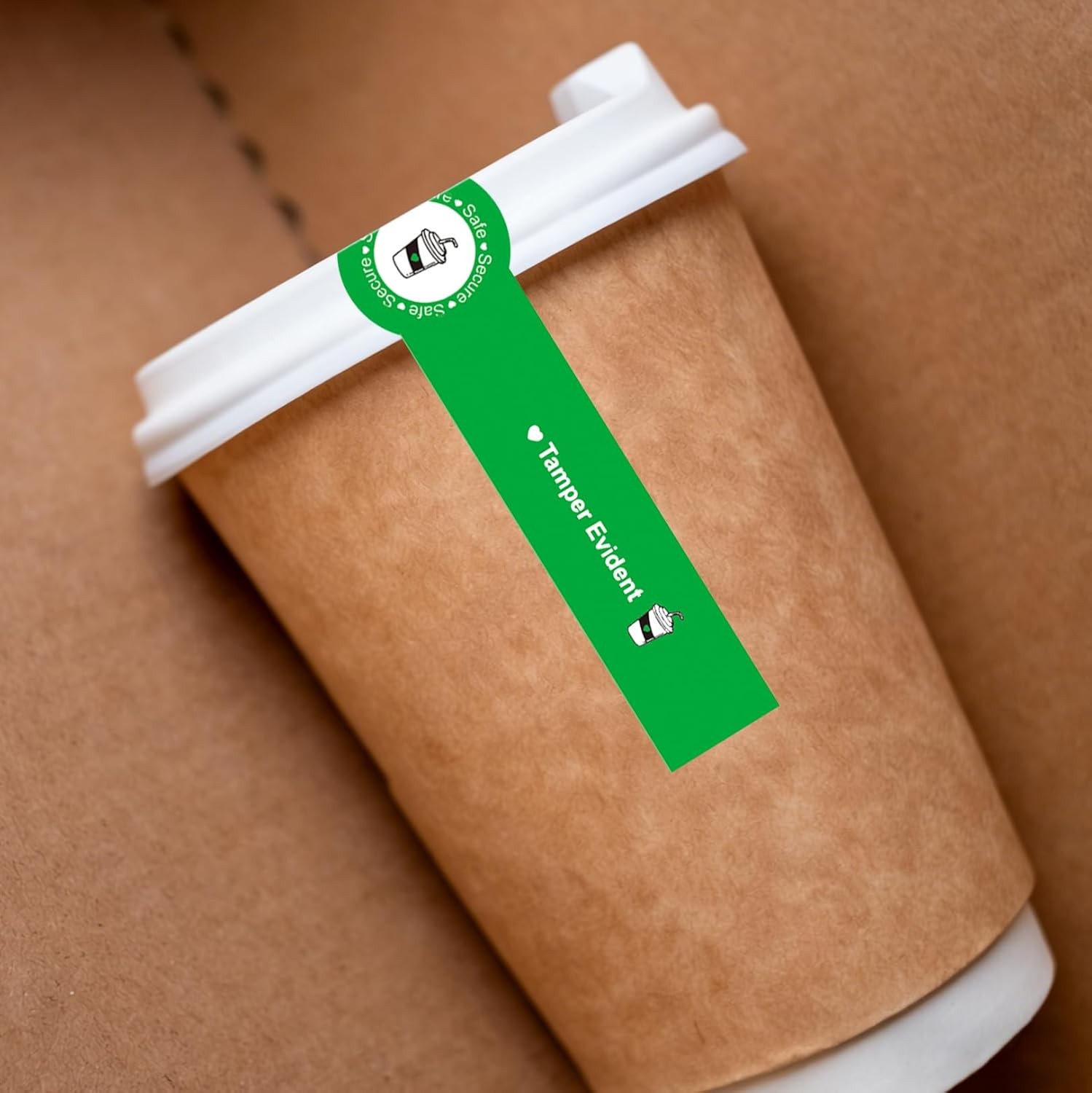 Tamper Evident Seals Stickers for Drink Lids 1.25" x 9" Food Delivery gallery