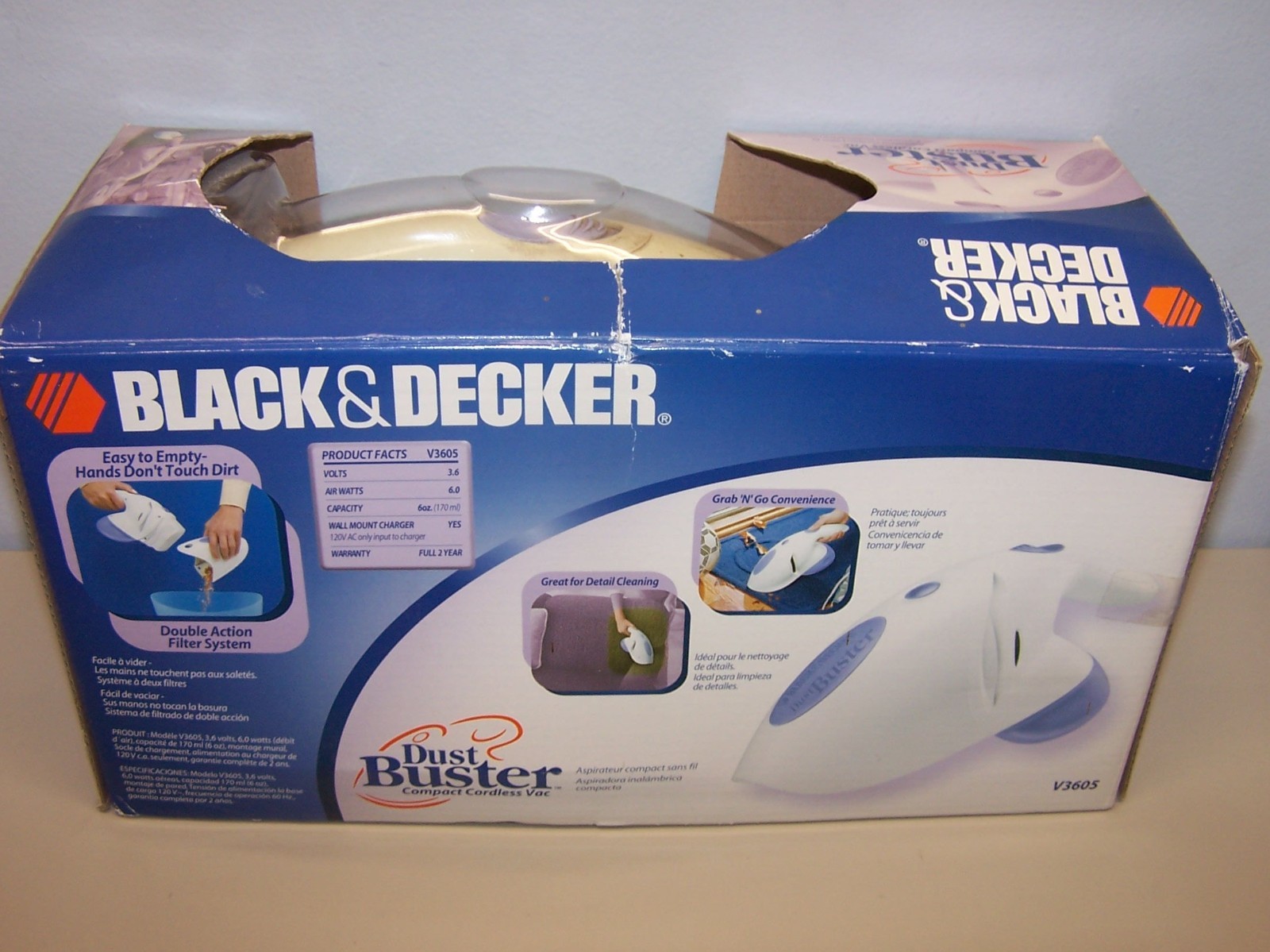 NOS Black & Decker V3605 Dust Buster Compact Cordless Held Vacuum Brand New gallery