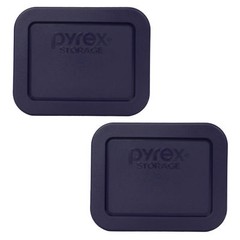 Pyrex 7213-PC Rectangular Blue 1.9 Cup Plastic Storage Lid 2PK for Glass Dish