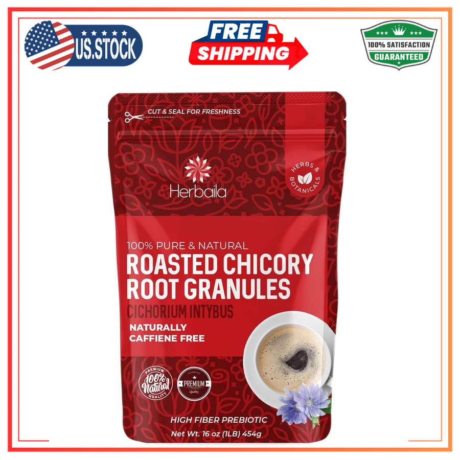 Chicory Root Roasted Granules, 1 Pound, Chicory Coffee (Inulin, Prebiotic Dietar gallery