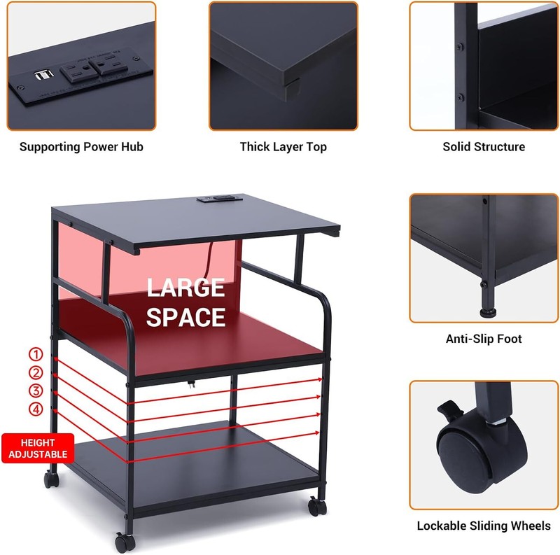 Printer Stand Large Printer Table Printer Stand with Storage Printer Cart gallery