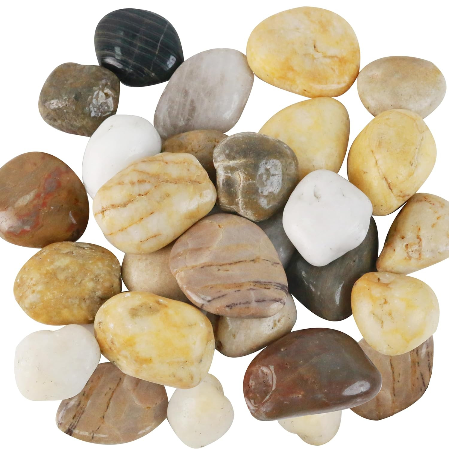 5 LBS River Rocks, 2-3 Inch Natural Pebbles for Indoor Plants, High Polished Dec gallery