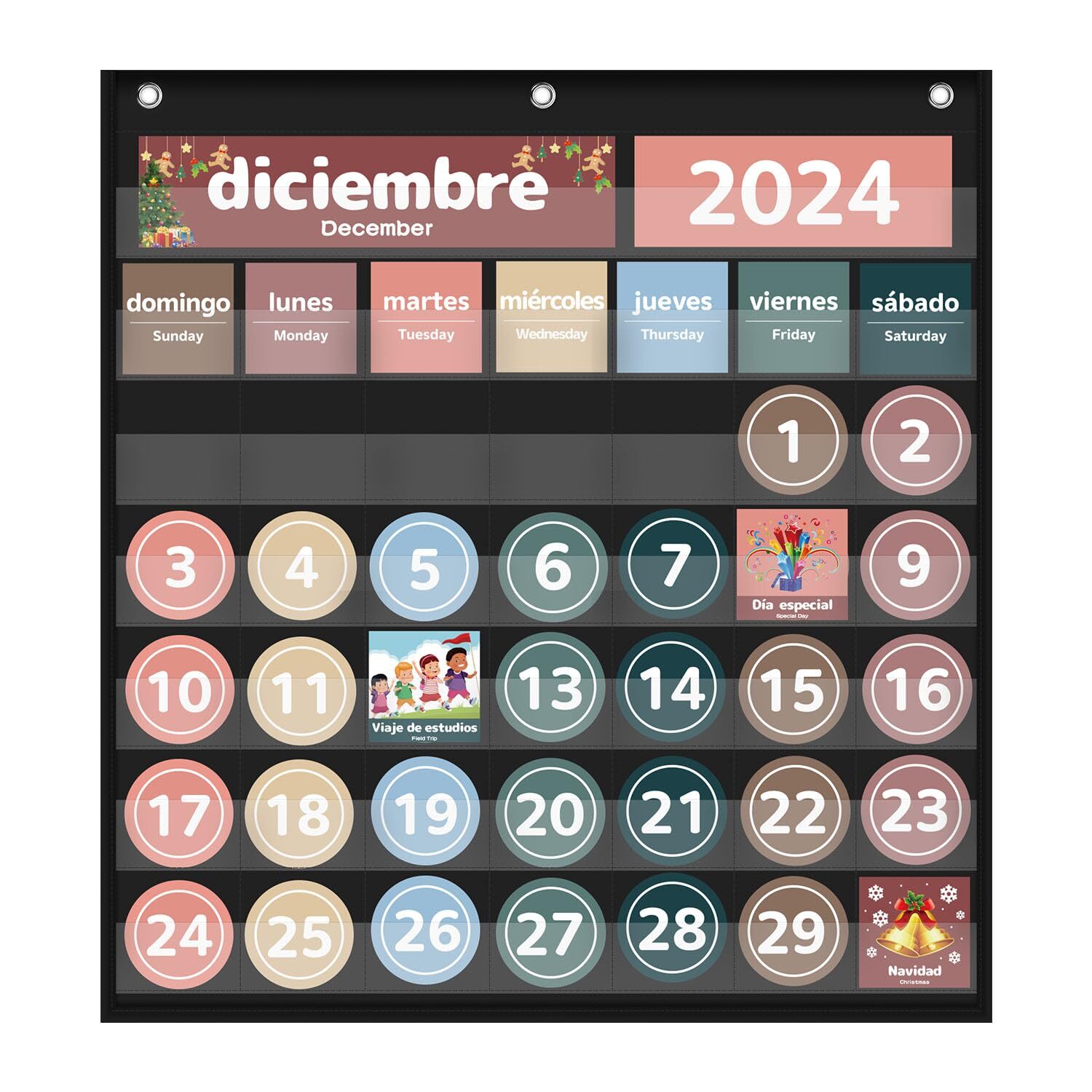Monthly Calendar Pocket Chart for Classroom Printed Days of The Week with Car... gallery