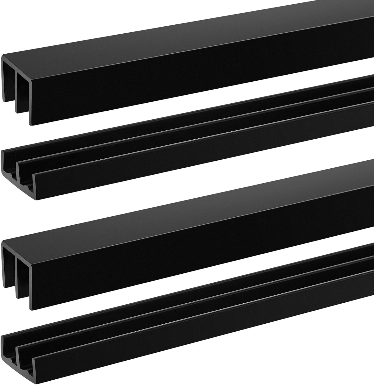 2 Sets Plastic Sliding Door Track Set for Cabinet Double Rails Panel Kit, 1/4" T gallery