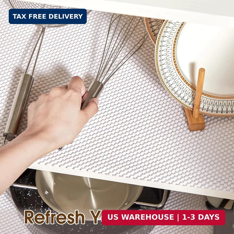 Shelf Liner for Kitchen Cabinet, Drawer Liners Non Slip Non Adhesive Thick Mat, gallery
