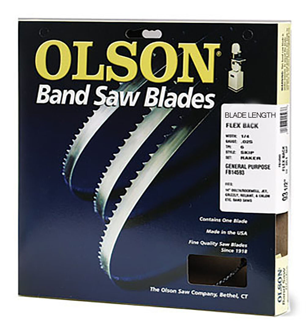 70-1/2"Olson Hard Edge Flex Back Band Saw Blade 1/2" .025" 3 HOOK FB23170DB USA gallery