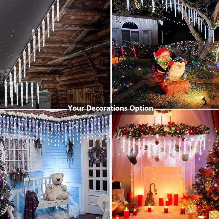 20 Tubes Meteor Shower Rain Lights Drop Icicle Falling String Light Christmas gallery