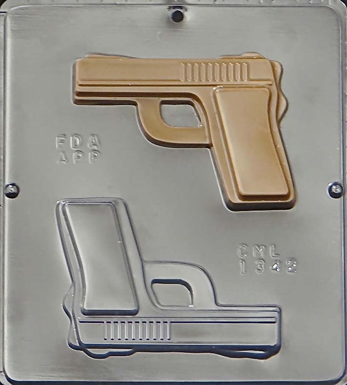 Handgun Semi-Automatic Gun Chocolate Candy Mold 1342 NEW gallery