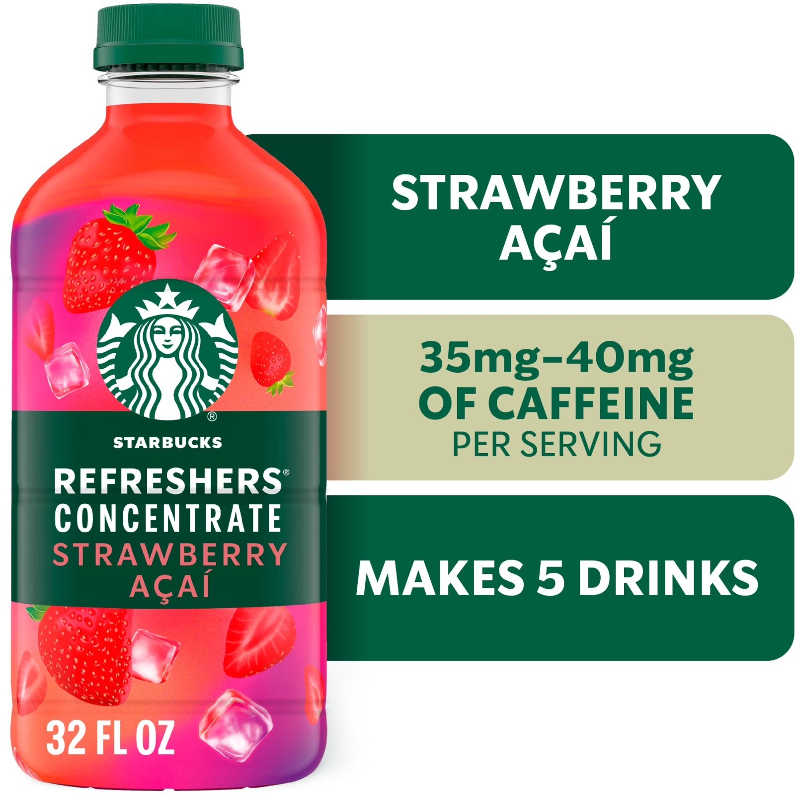 Starbucks Refreshers Concentrate Strawberry Acai, Refreshing Drink,cold 32 fl oz gallery