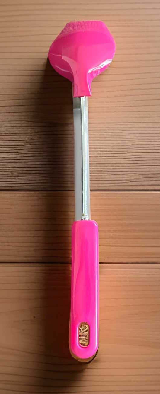 Pink Nylon 12 Inch Cooking Or Serving Spoon with Keyhole Handle Dishwasher Safe gallery