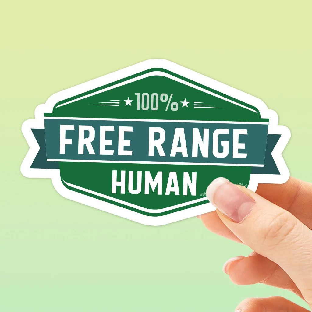 Free Range Human Sticker gallery