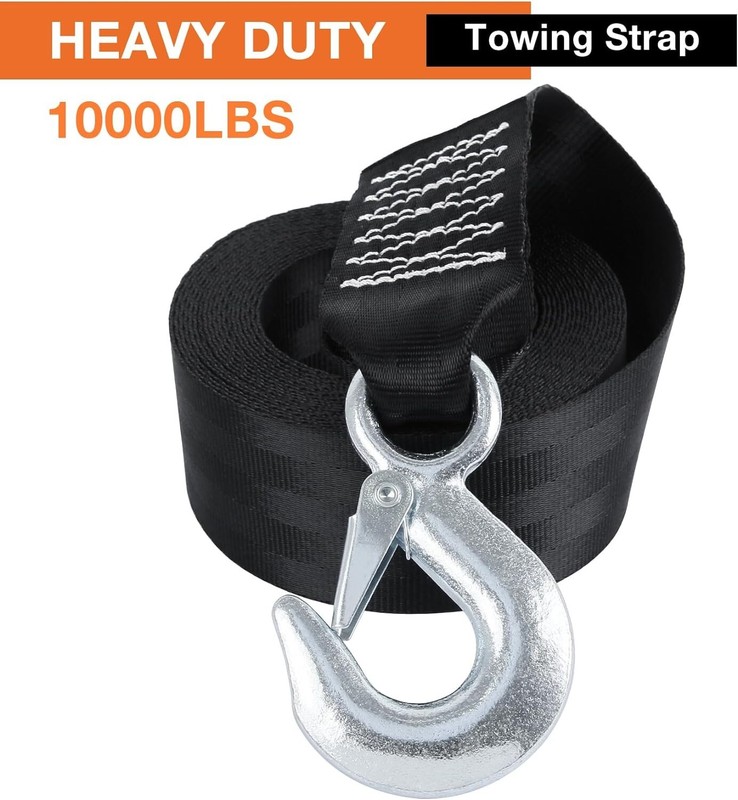 HEAVY DUTY BOAT TRAILER TOW REPLACEMENT WINCH STRAP ROPE 2" x20' WITH SNAP HOOK gallery