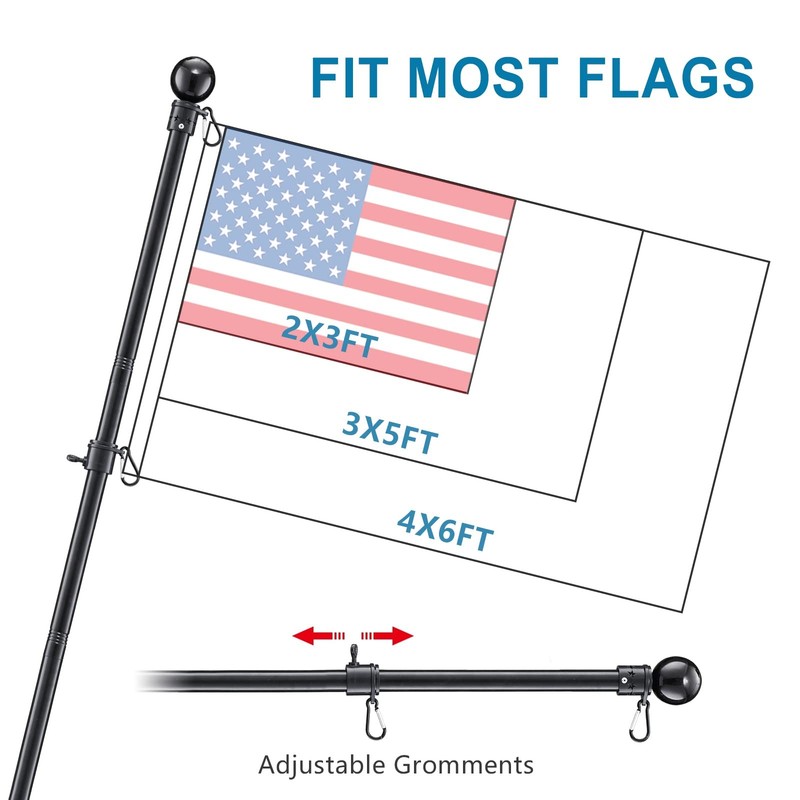 Flag Pole Holder for outside House - 5Ft Stainless Steel Heavy Duty Flagpole Kit gallery