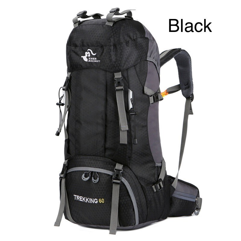 60L BLACK Great Capacity Camping Hiking Backpack