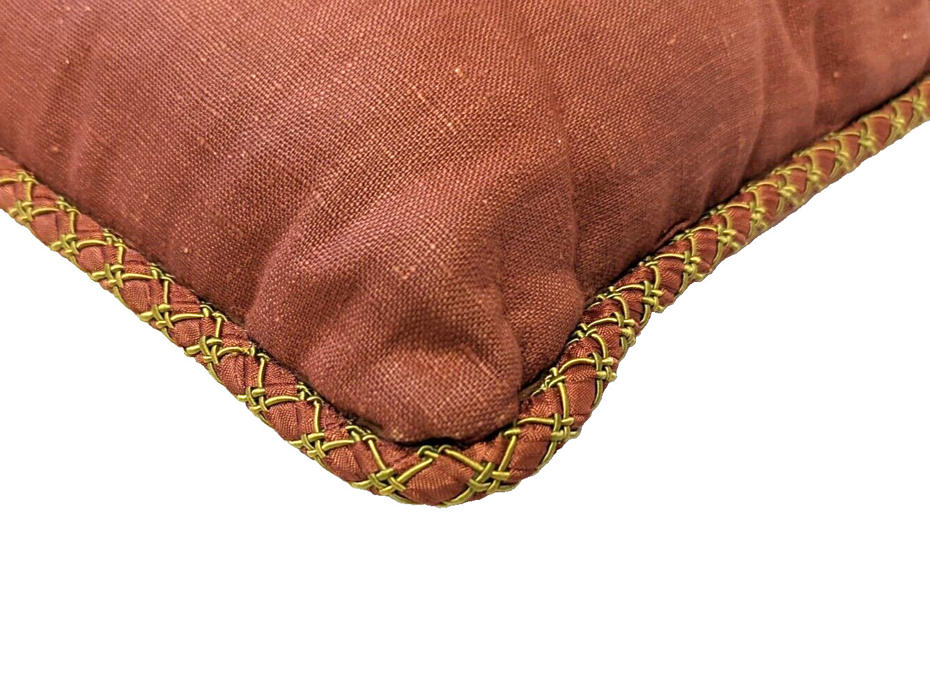 Gold and Rust Plaid Front Rust Back Decorative Pillow 17 x 17 gallery