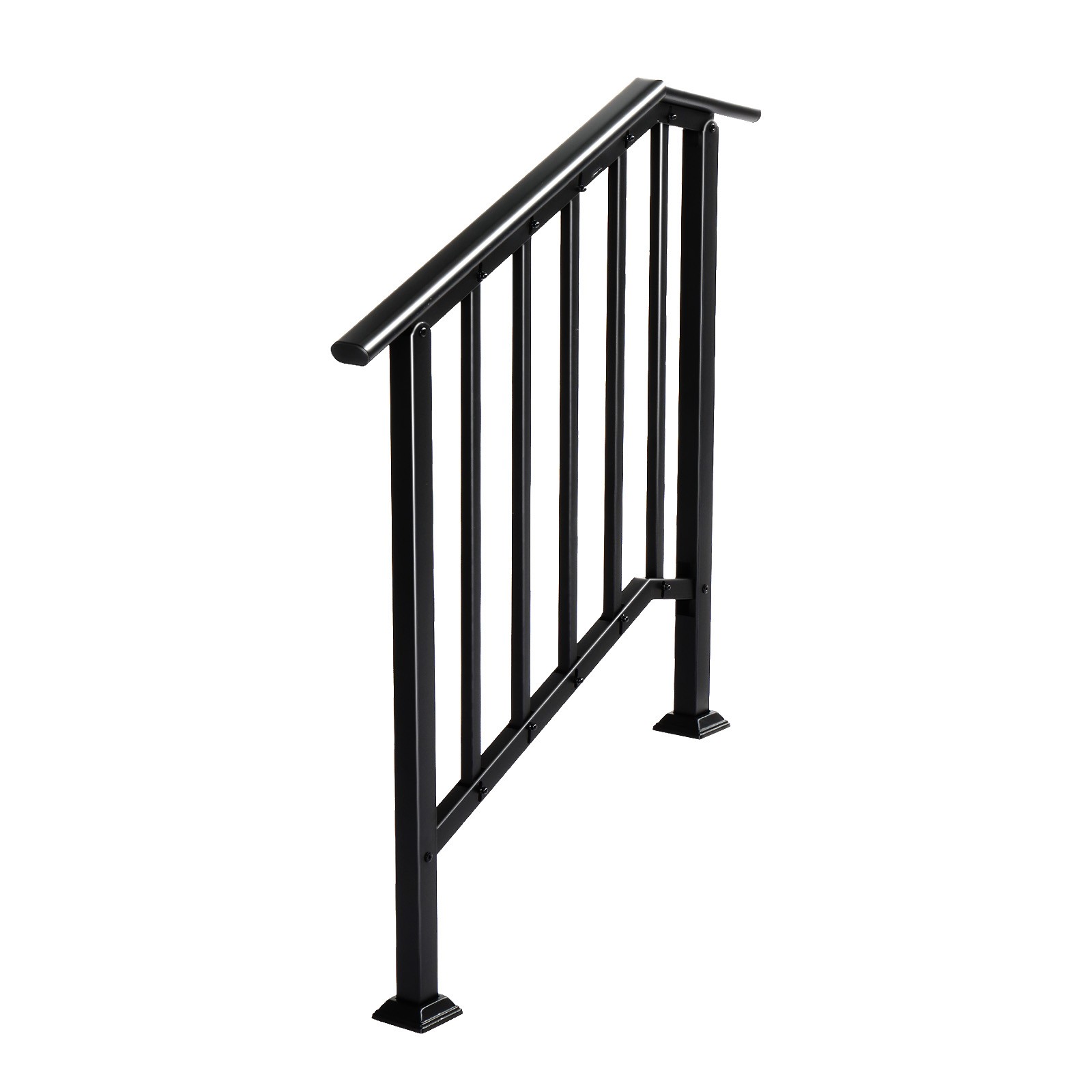 Outdoor Step Handrails Fits 2 to 3 Steps, Heavy Duty Wrought Iron gallery