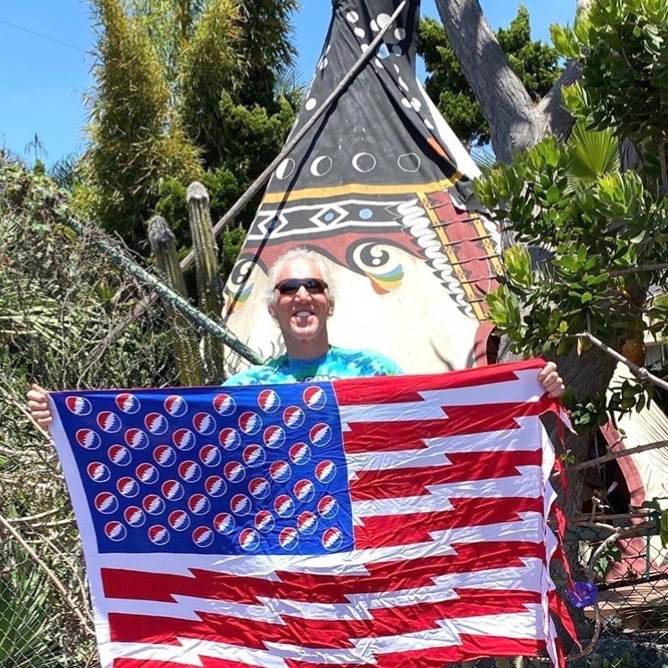 Grateful Dead Inspired Hand Batik-ed Bolt Stars American Flag gallery