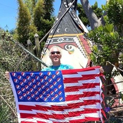 Grateful Dead Inspired Hand Batik-ed Bolt Stars American Flag