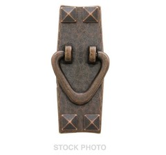 Stickley Style Arts/Crafts Vertical Pull, “V” Shape Ring Hammered Antique Copper