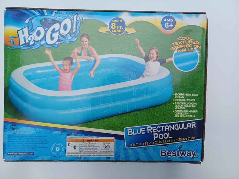 Blue Pool H2OGO Rectangular Inflatable 8ft 7in x 69 in x 20in Above Ground Pool gallery