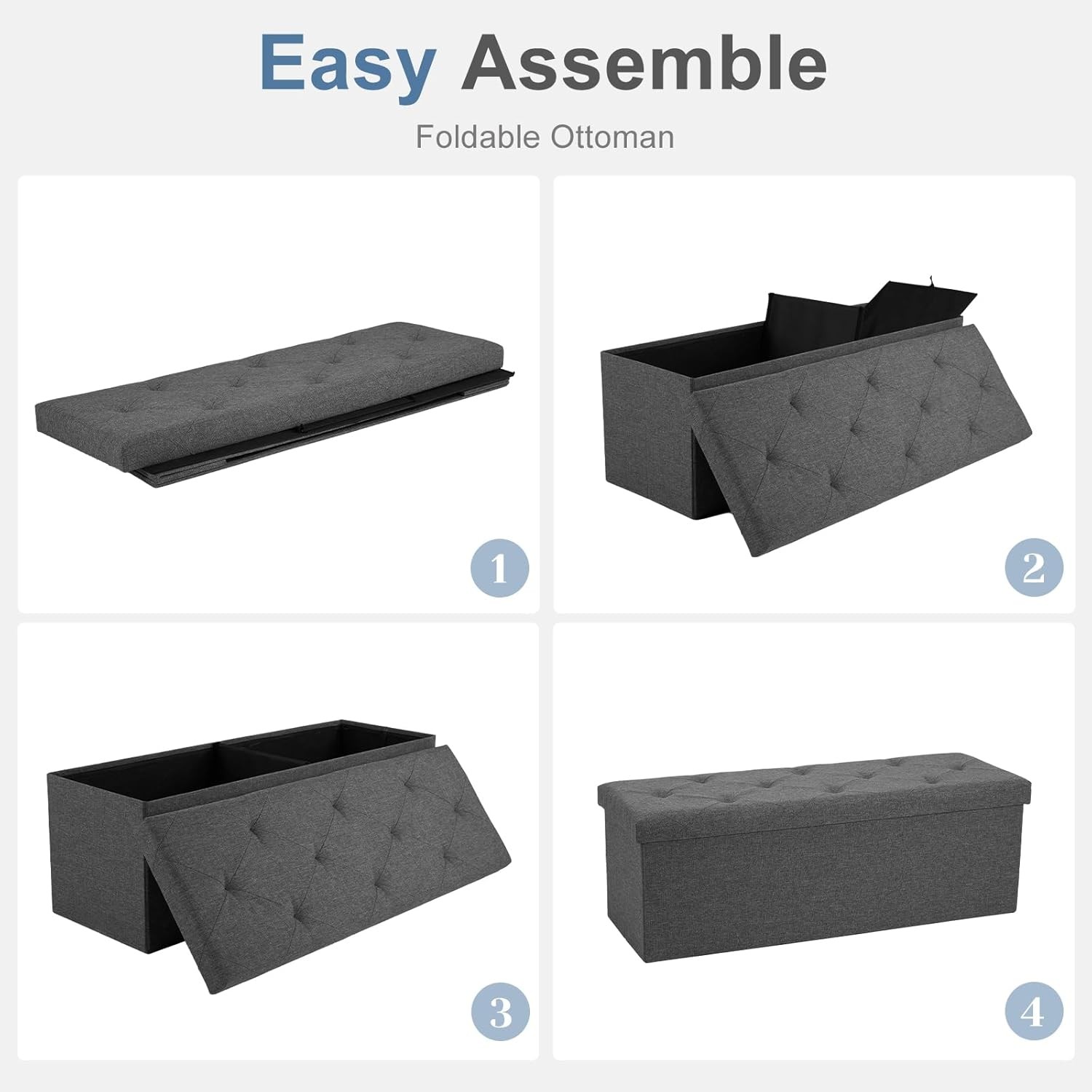 43 Inch Folding Storage Ottoman Bench gallery