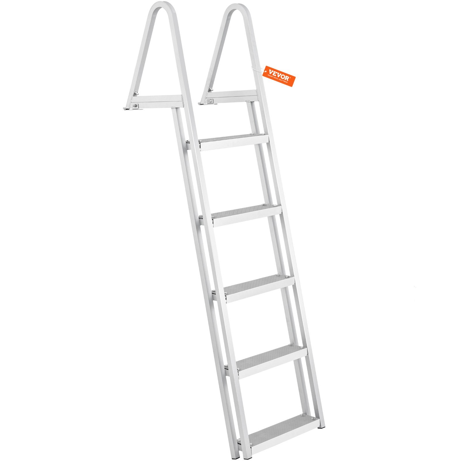 Removable Dock Ladder 5 Steps, 350 lbs Load Capacity, Pontoon Boat Ladder with 4 gallery