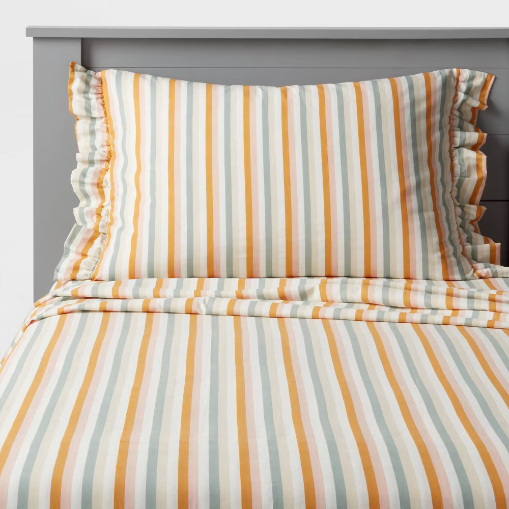 Queen Striped Cotton Kids' Sheet Set - Pillowfort gallery