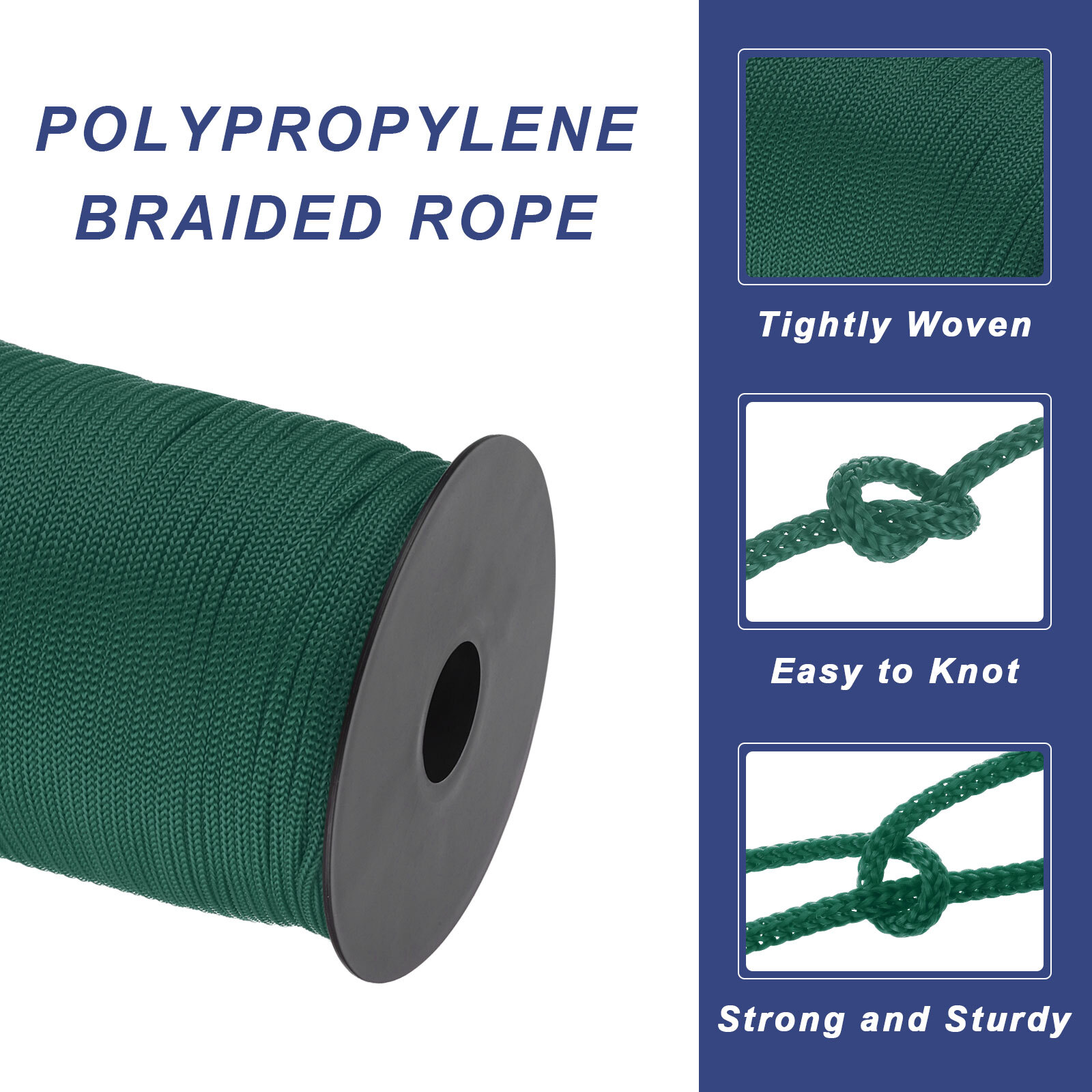 1/8 Inch Polypropylene Rope Braided Ropes 328ft Nylon Rope Ink Green gallery