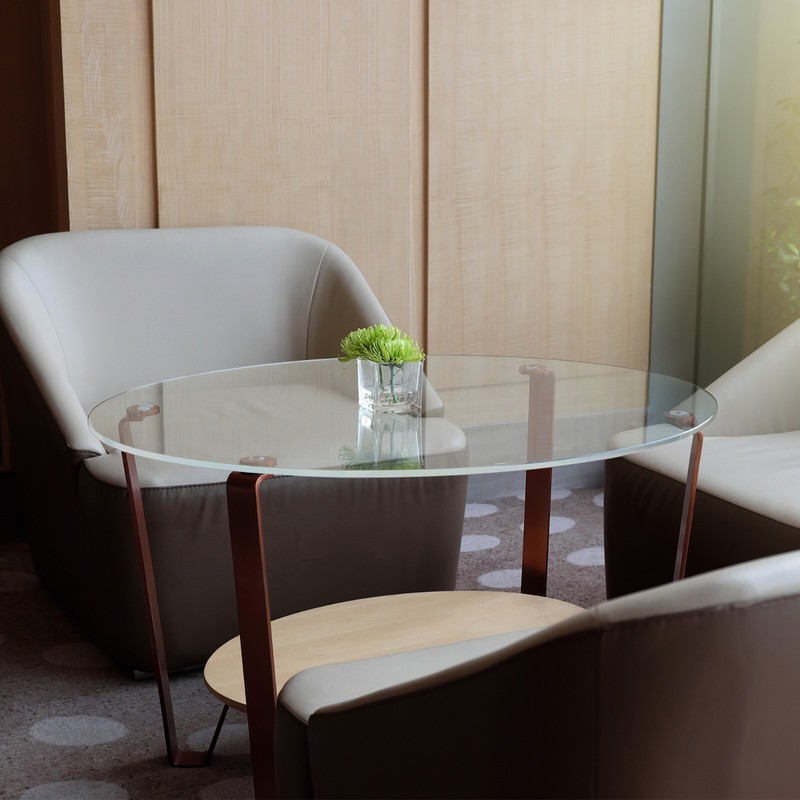 Plexiglass Table Top 1/2" (12mm) Thick Clear Round Acrylic Table Top w Flat Edge gallery