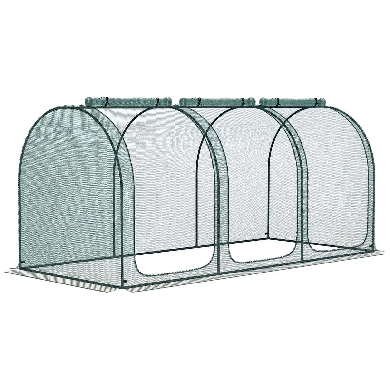 Outsunny 9 x 4ft Crop Cage with Zippered Doors and Storage Bag, Green gallery